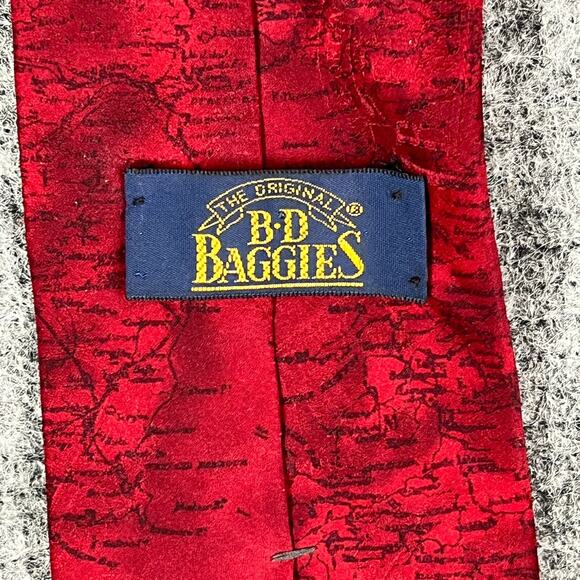 BD Baggies Silk Tie Mens Vintage USA Made Fish Print Novelty Naturecore - Picture 5 of 9